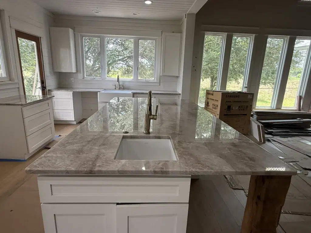 Taj Mahal quartzite countertops in bastrop Texas